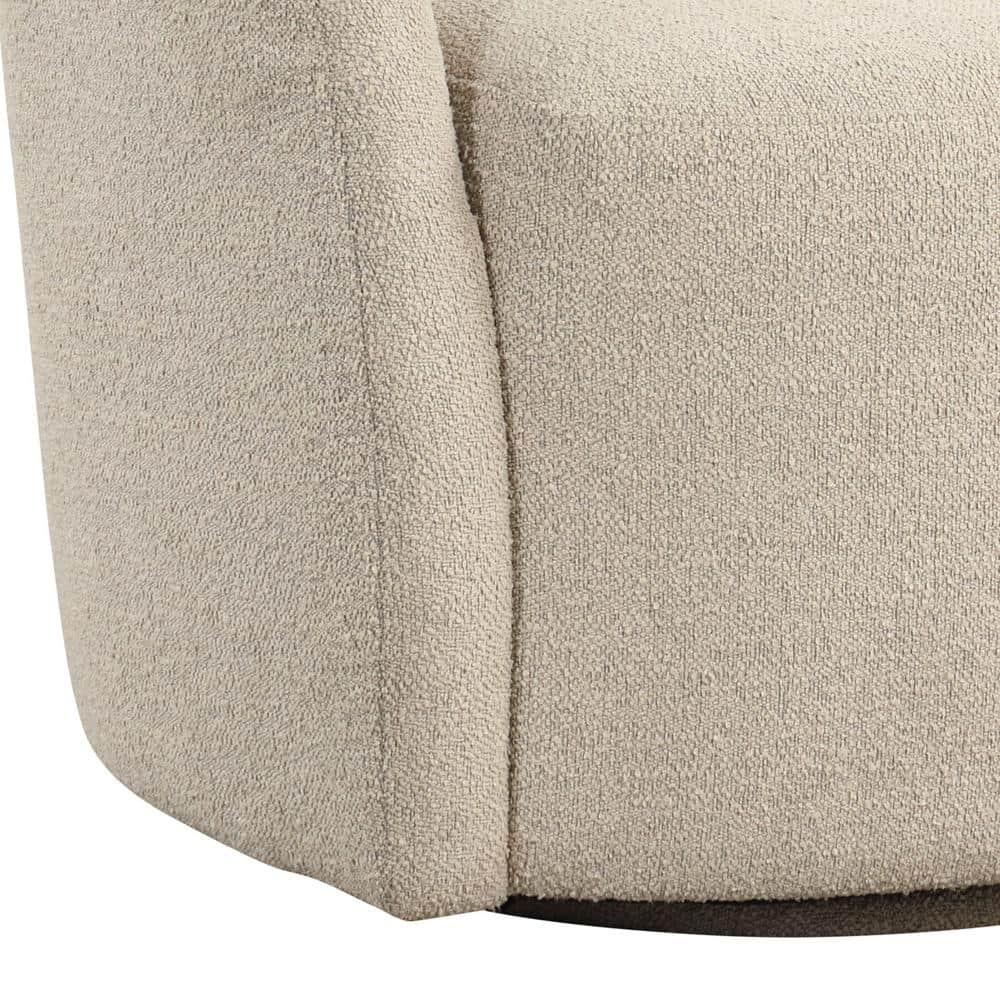 Lifestyle Solutions Bournemouth Swivel Accent Chair GrayBoucle: Minimalist Design, High-Density Foam, Solid Hardwood