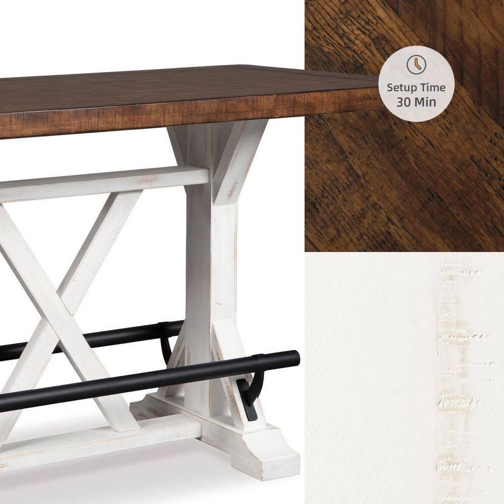 Signature Design By Ashley Casual Valebeck Counter Height Dining Table White/Brown