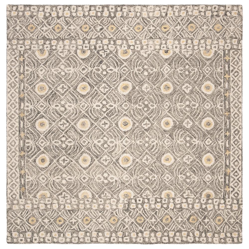 Micro-Loop MLP801 Hand Tufted Area Rug - Charcoal/Ivory - 5'x5' - Safavieh.