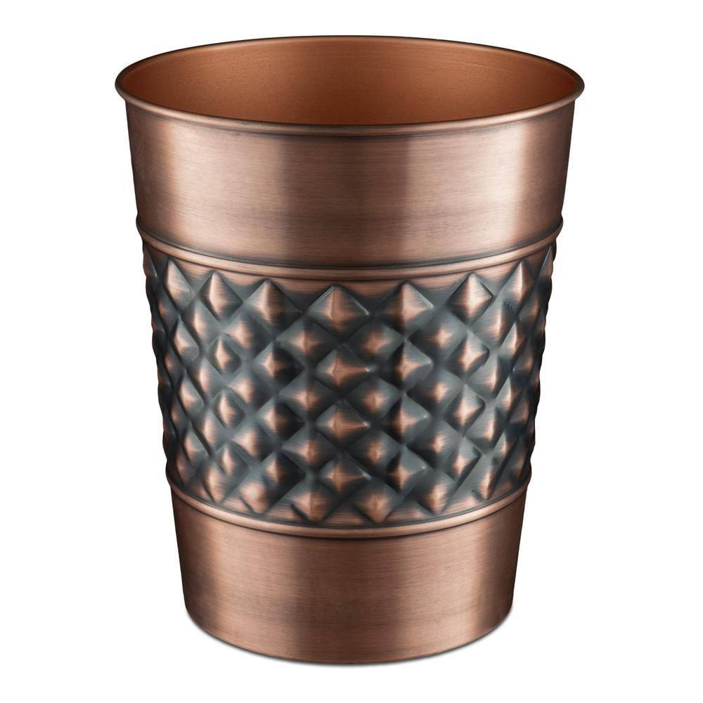 Monarch Abode Geometric Embossed Metal 1.7 Gallon Waste Basket