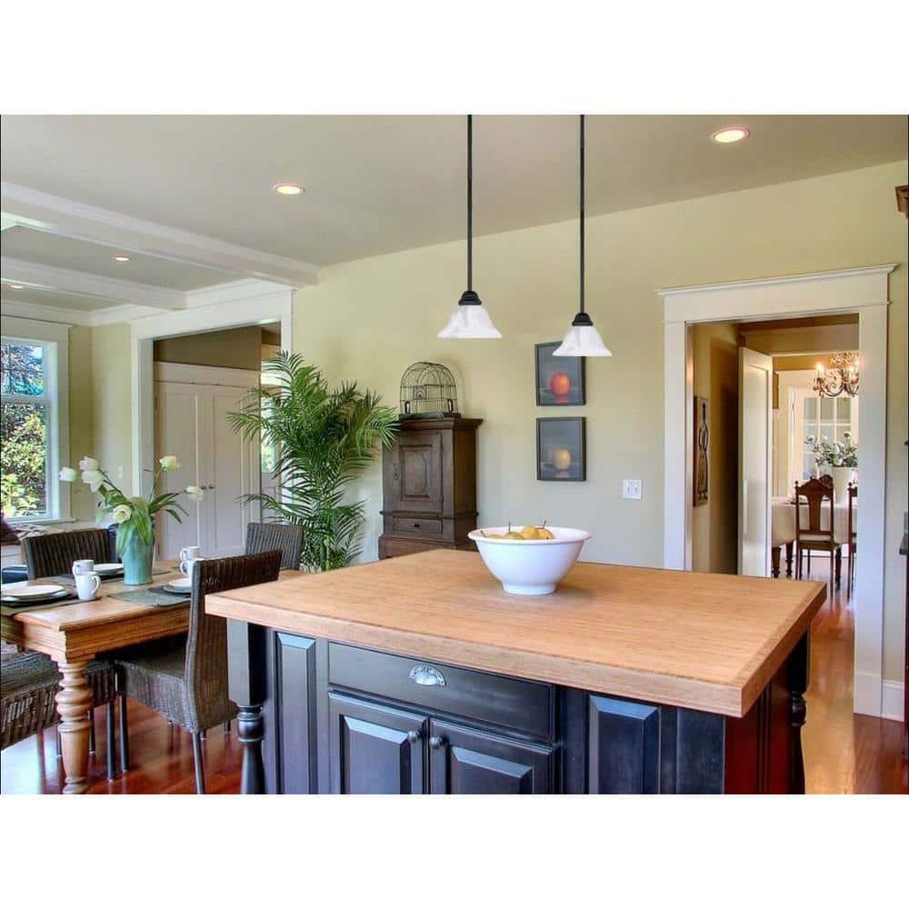 Textured Black Mini Pendant with Alabaster Glass Shade