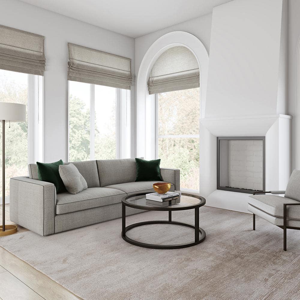 Evelyn&Zoe Parker 35" Wide Round Coffee Table, Blackened Bronze