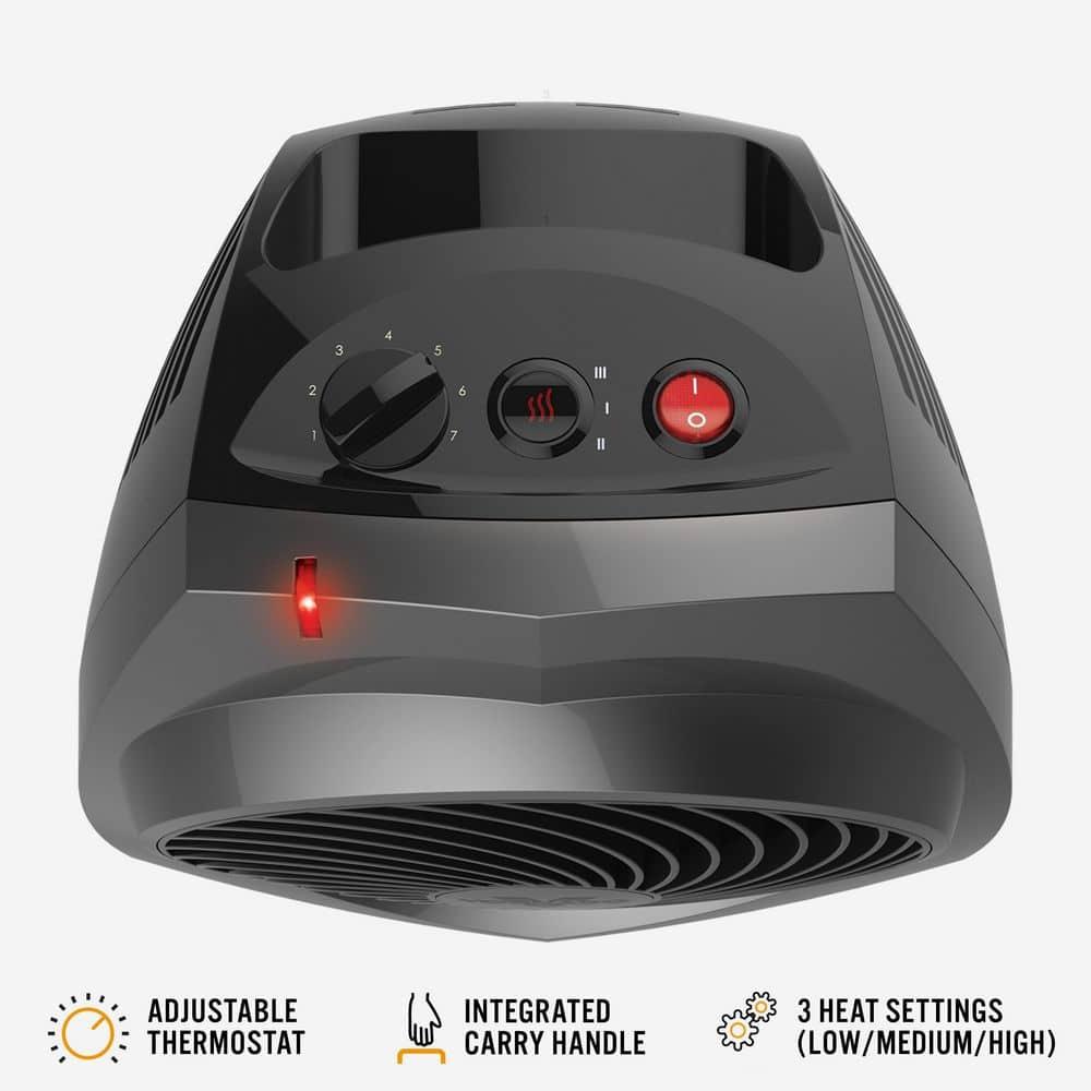 VH200 1500-Watt Electric Portable Space Heater, Whole Room Vortex Heat Circulation, Charcoal