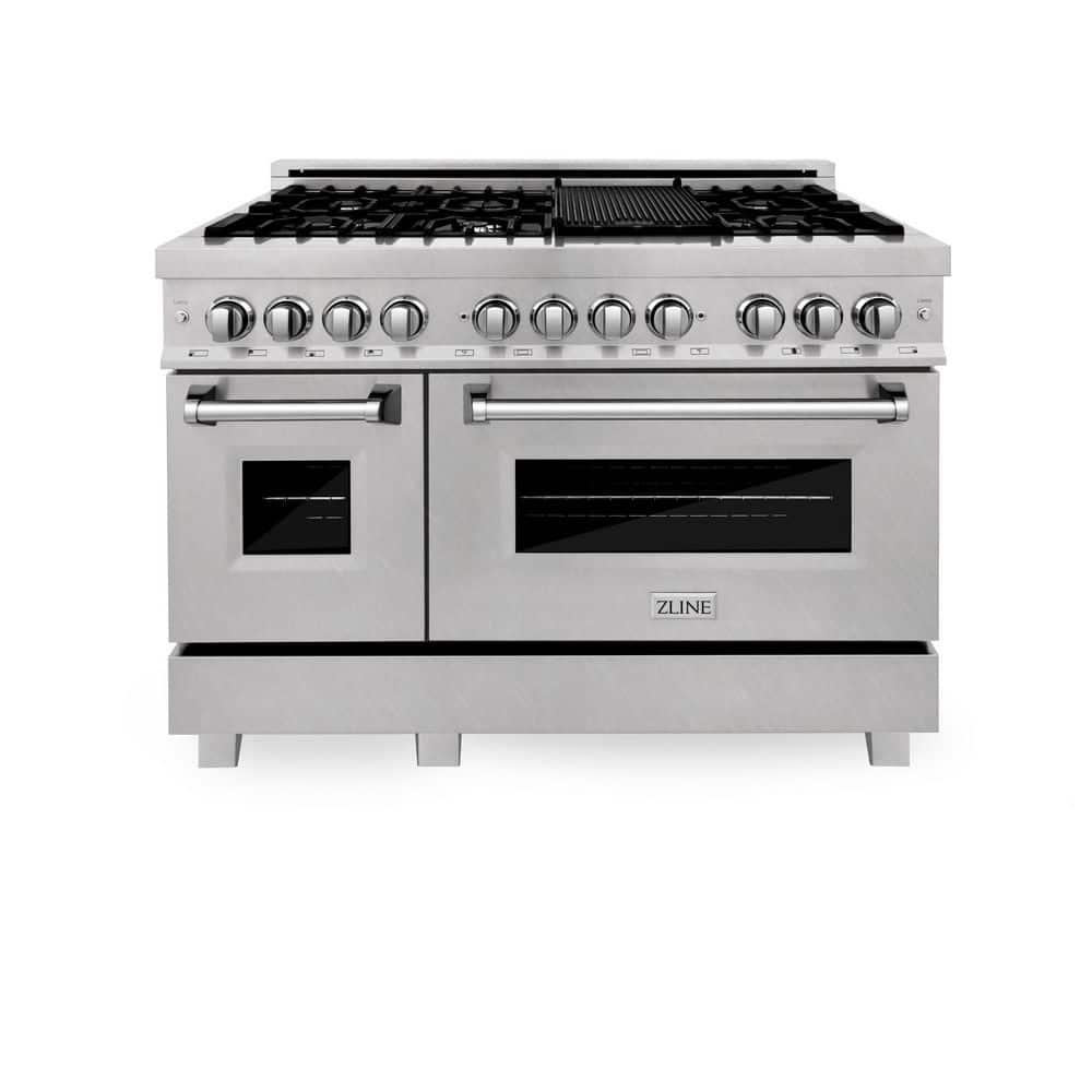 ZLINE 48 in. 6.0 cu. ft. Legacy Dual Fuel Range W/ 7 Burner Gas Cooktop & 2 Electric Ovens in Stainless Steel (RA48)