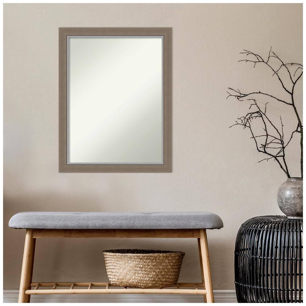 21"x27" Eva Narrow Wall Mirror for Bathroom, Modern Style - Amanti Art: Includes Mounting Hardware