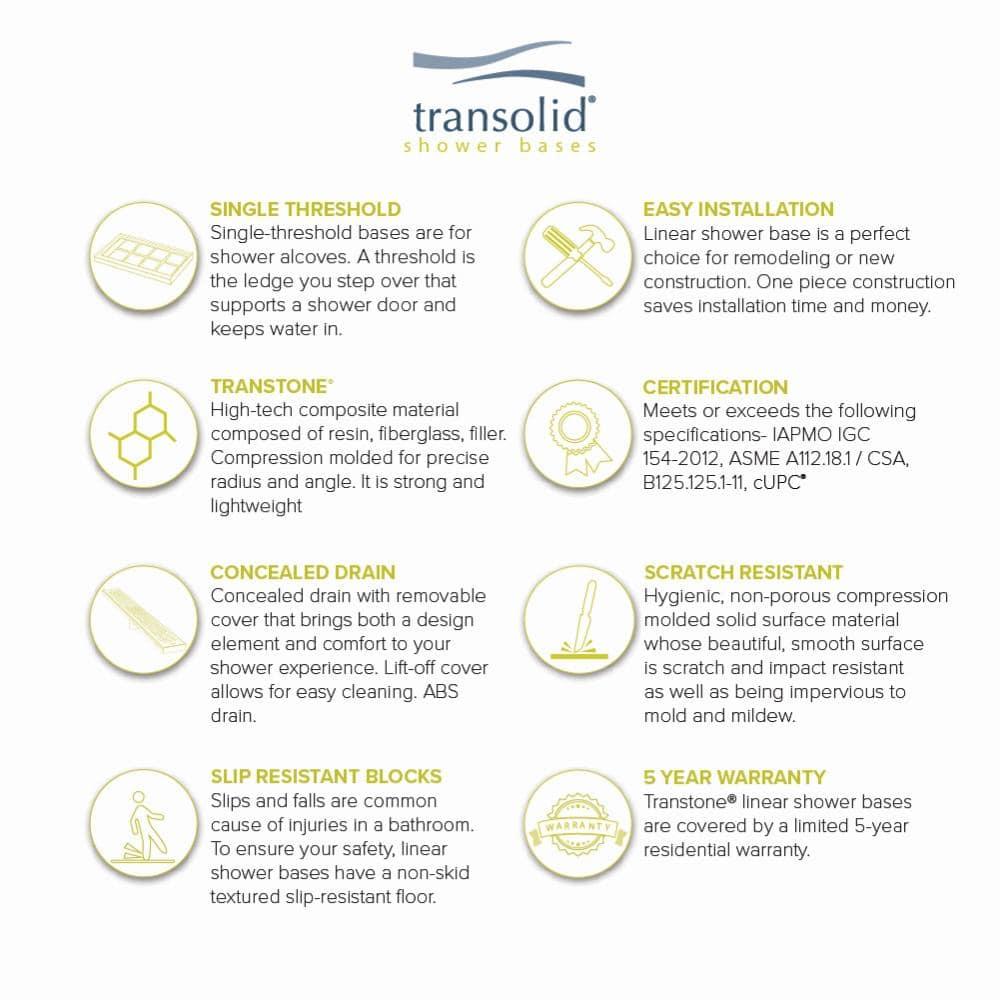 Linear 32 in. x 60 in. Single Threshold Shower Base in White