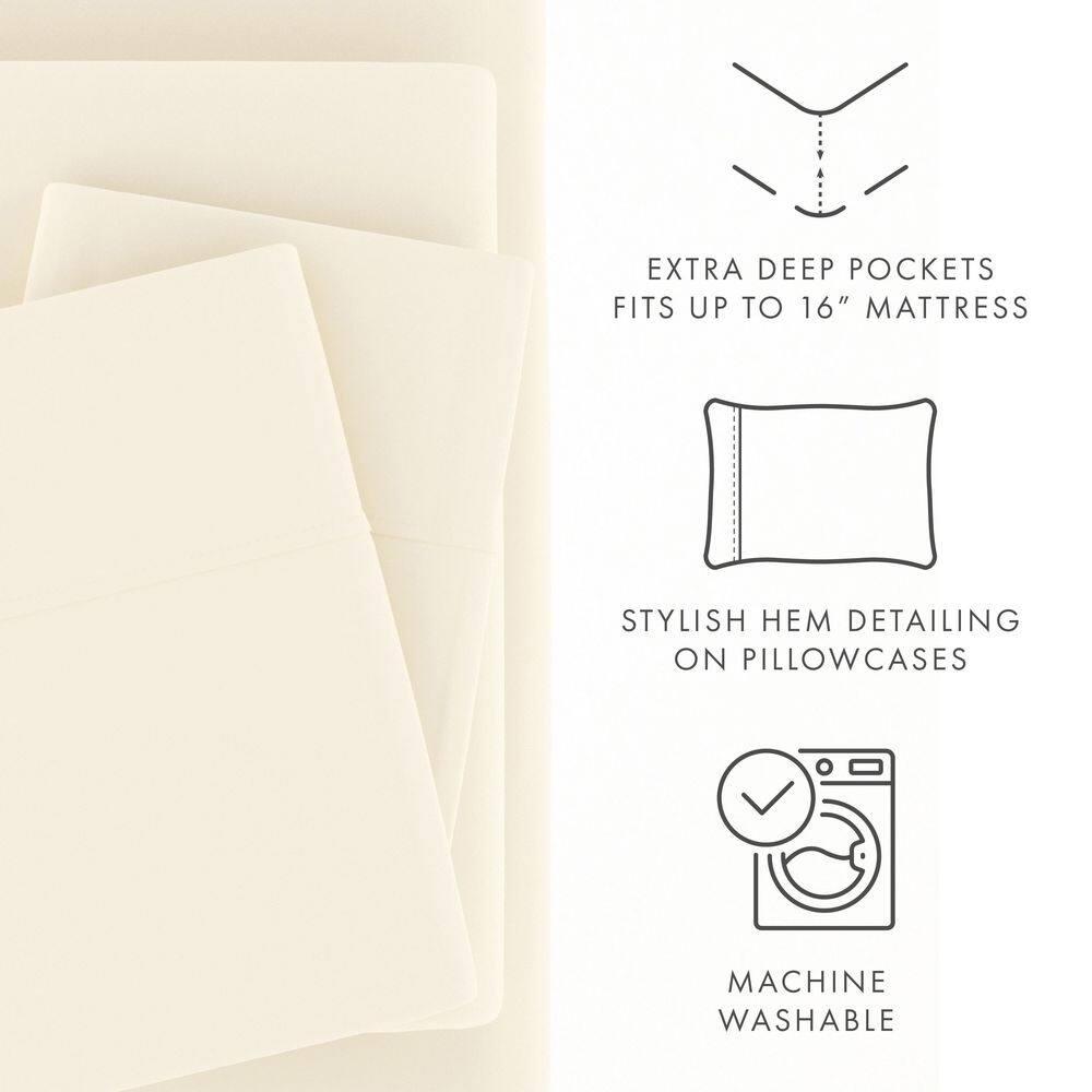 Becky Cameron 1800 Series Double-Brushed Microfiber 4 Piece Sheet Set