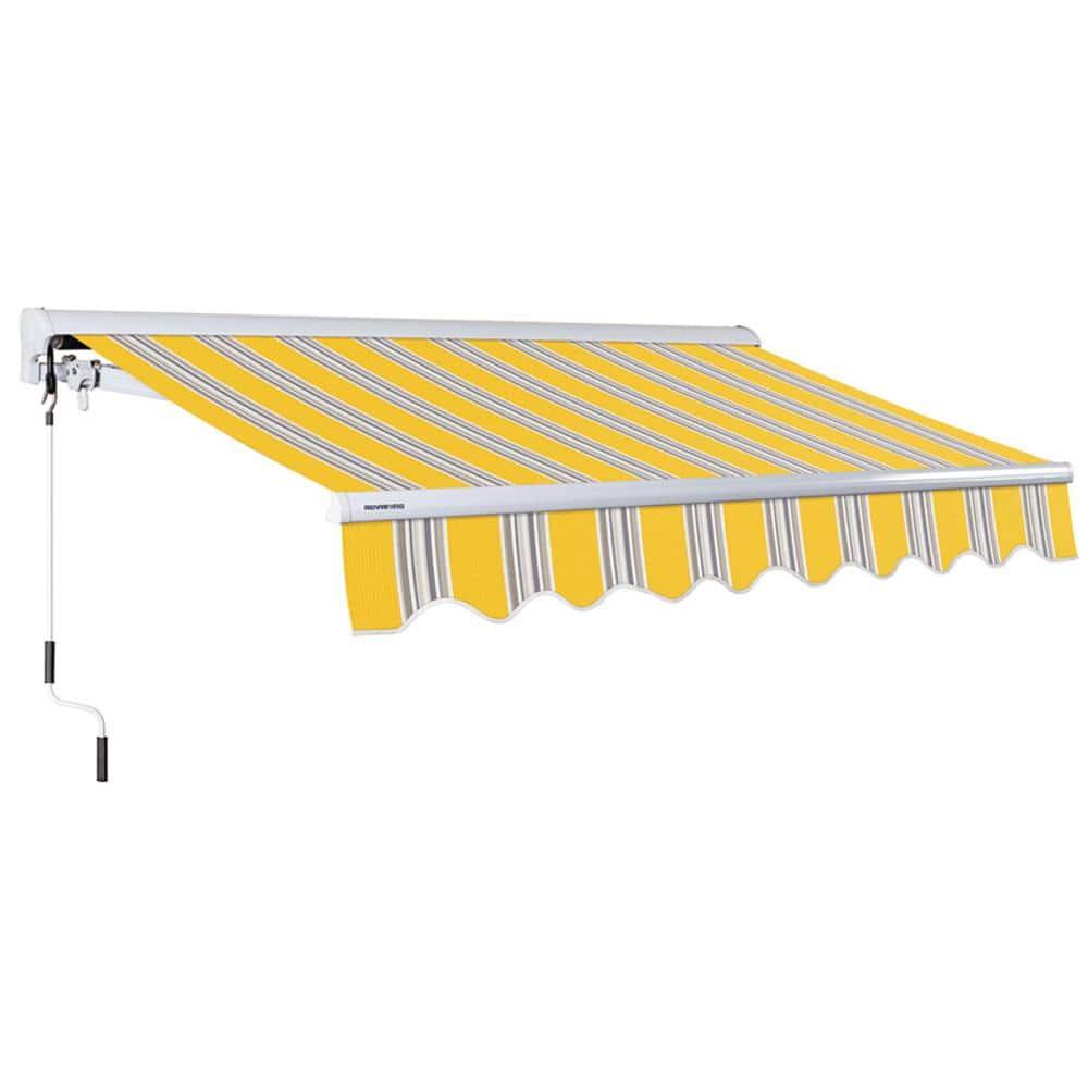Advaning 10.5'' Fabric, Metal Cover Retractable Patio Awning