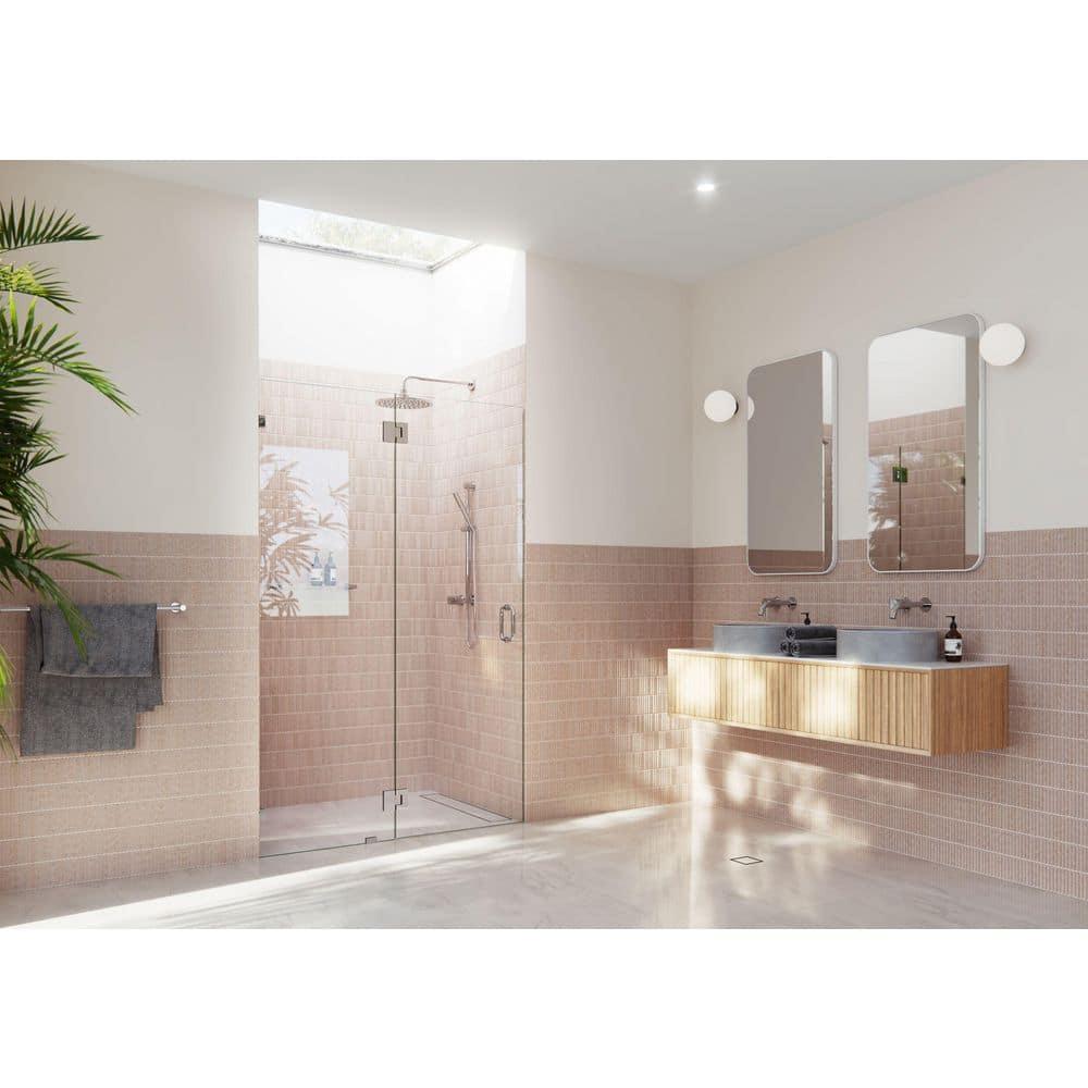Halo 46.75 in. x 78 in. Frameless Glass Hinge Shower Door