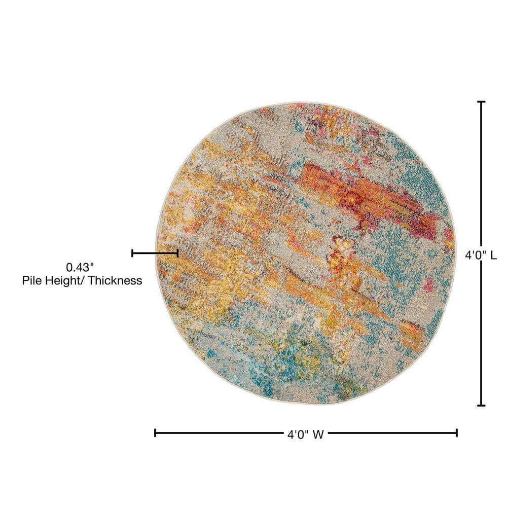 Nourison Celestial CES02 Sealife Area Rug 4' x ROUND
