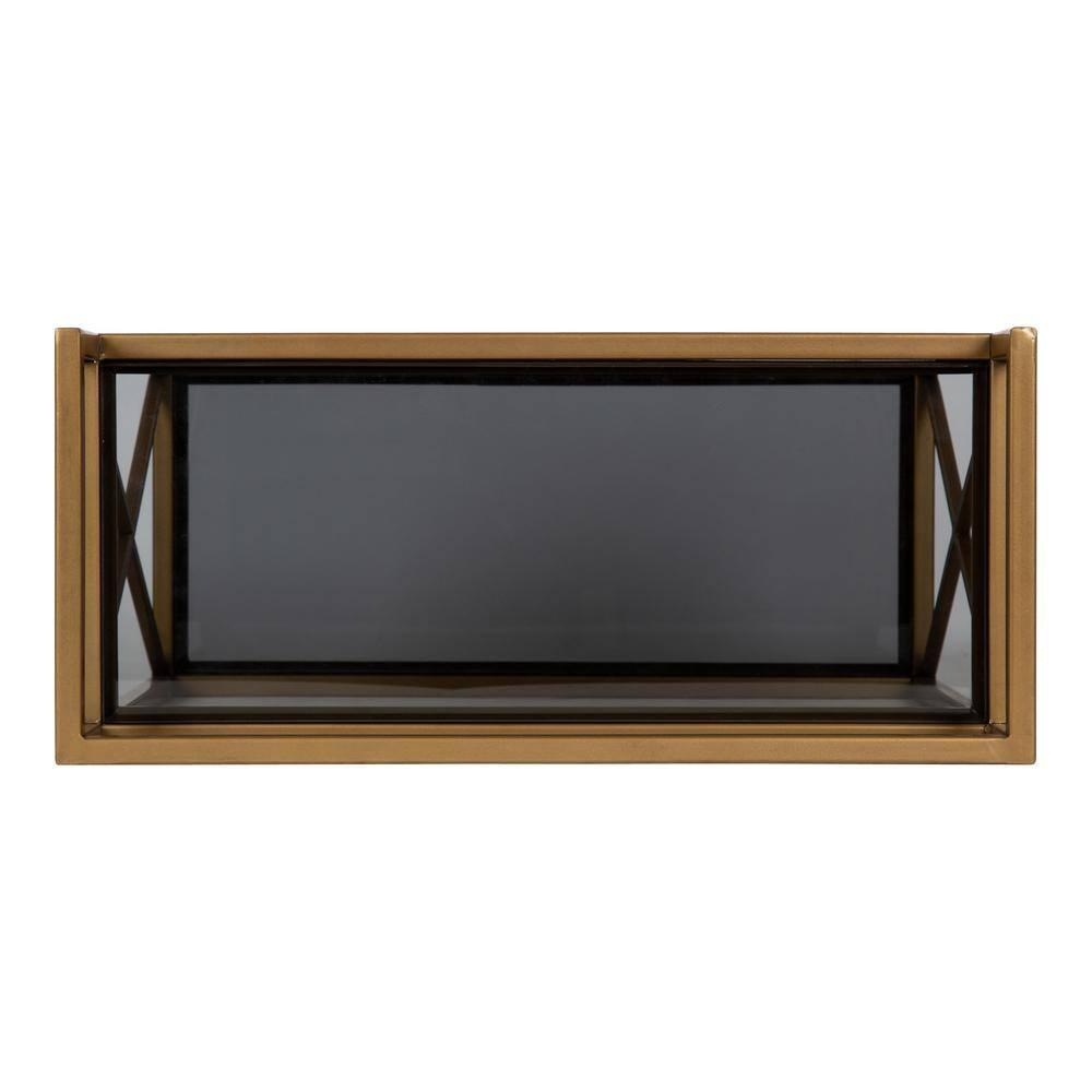 Kate & Laurel 18" x 8" x 15" Blex Metal and Glass Wall Shelf Gold -  All Things Decor: Floating, Tiered Storage