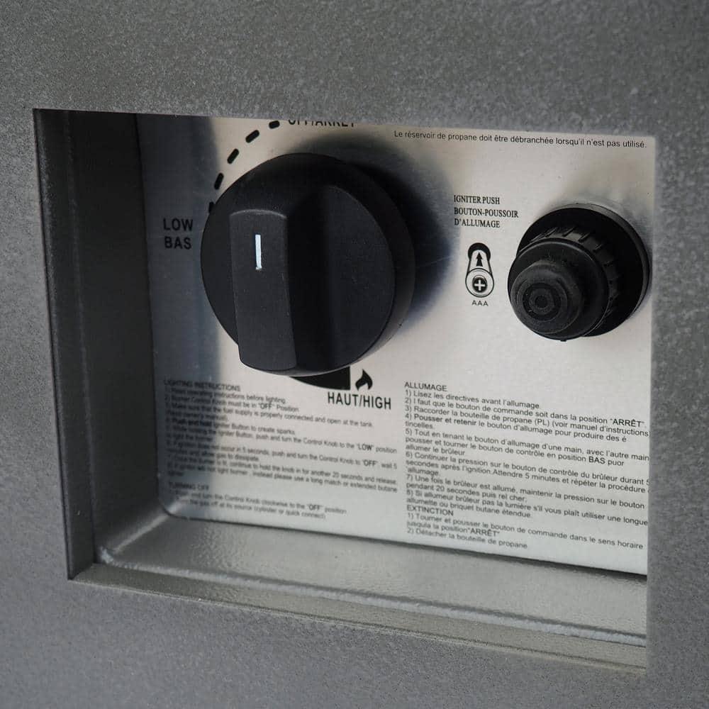 Noble House Wellington Rectangular Fire Pit with Tank Holder in Concrete