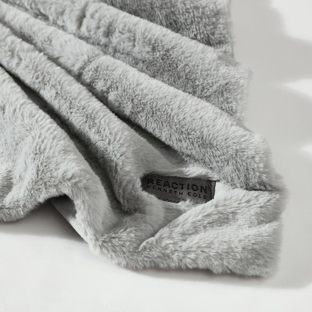 Kenneth Cole Faux Fur Solid Throw Blankets