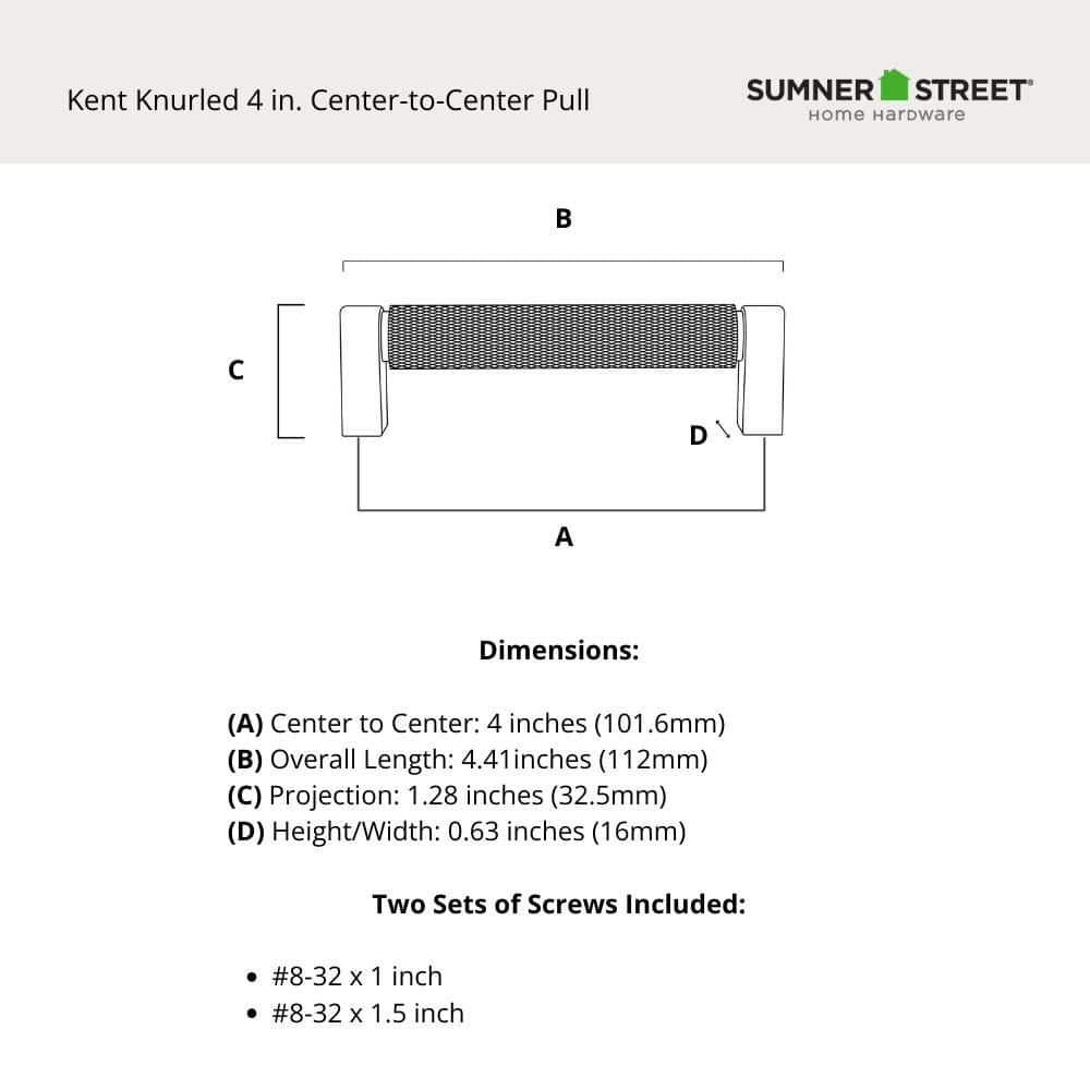 Kent Knurled 4" Center to Center Bar Pull Multipack
