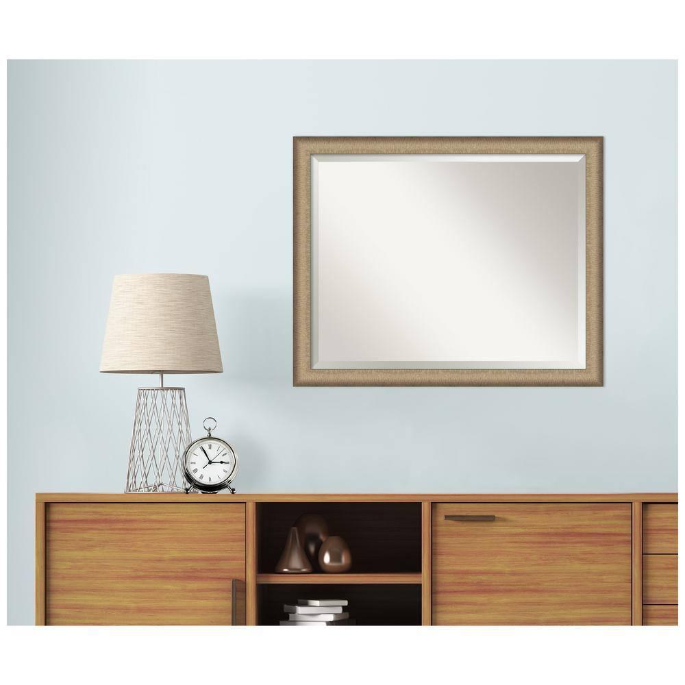 31" x 25" Elegant Brushed Bronze Wall Mount Mirror for Bathroom - Amanti Art