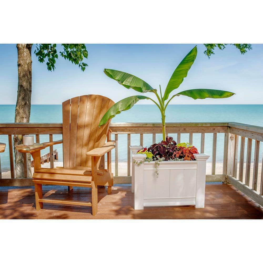 Vita Classic 27" L x 21"W x 22"H Barcelona Vinyl Planter Box, White, VA68210