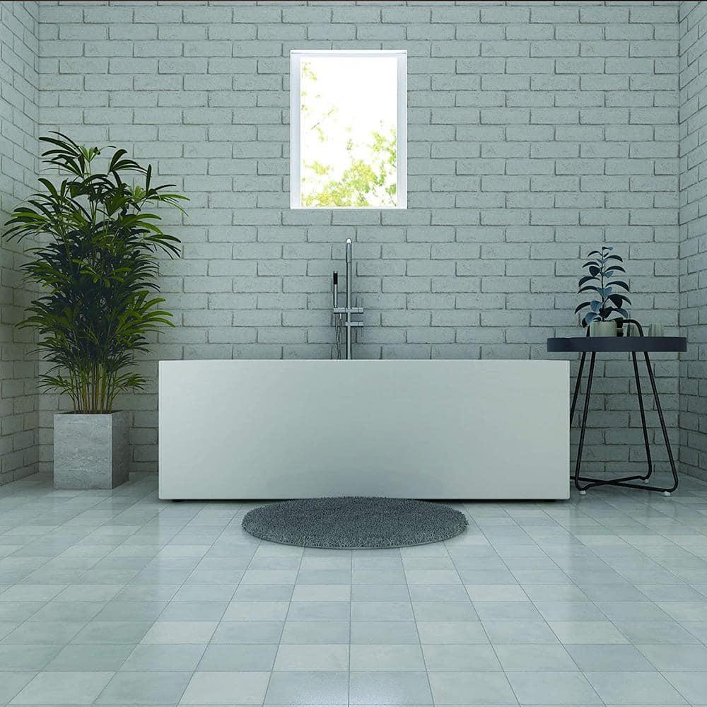 Vanity Art 67" Acrylic Freestanding Soaking Bathtub with Overflow and Pop-up Drain