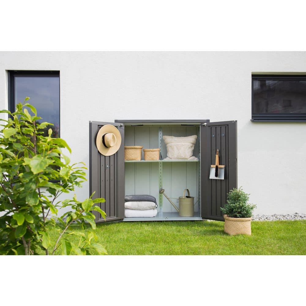 Biohort Biohort Romeo 4 ft. 3 in. W Metal Vertical Tool Shed in Dark Gray