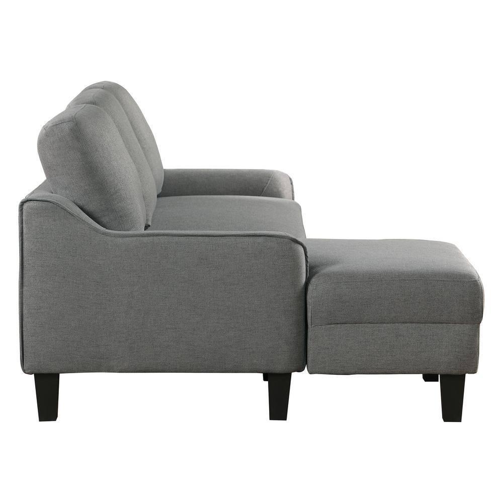 Lester Chaise Sleeper Sofa in Gray fabric with Black legs