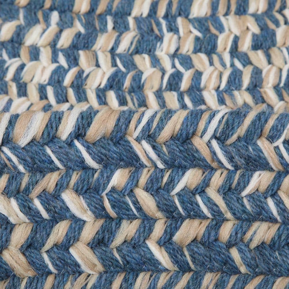Tremont Denim Tweed 7'x9' Oval Braided Wool-Blend Rug