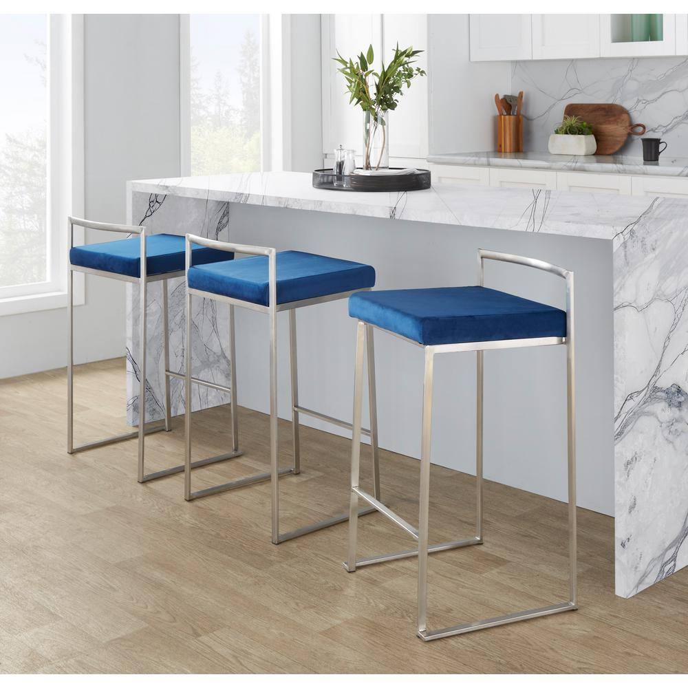 Derik Upholstered Stool with Metal Frame