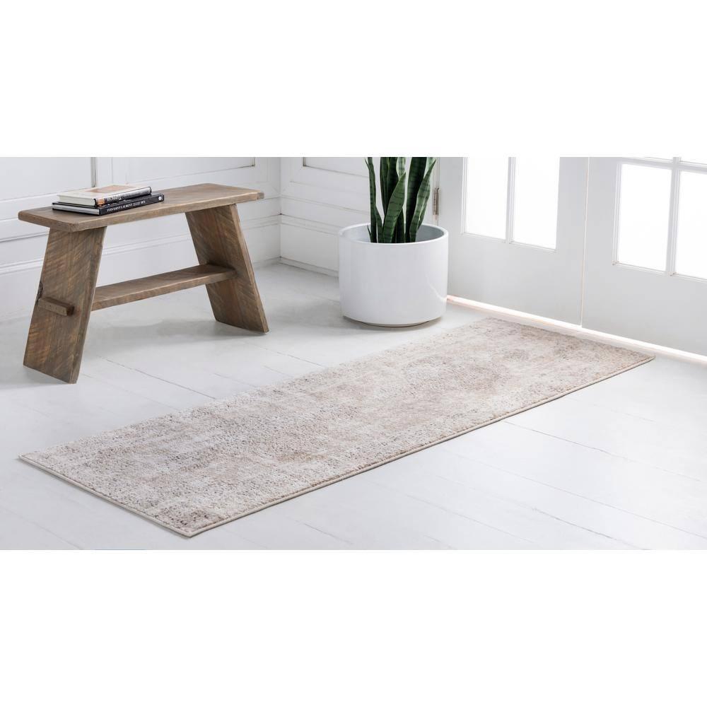Unique Loom Portland Collection Area Rug - Woodburn (2' 2" x 12' Runner Ivory/Beige)
