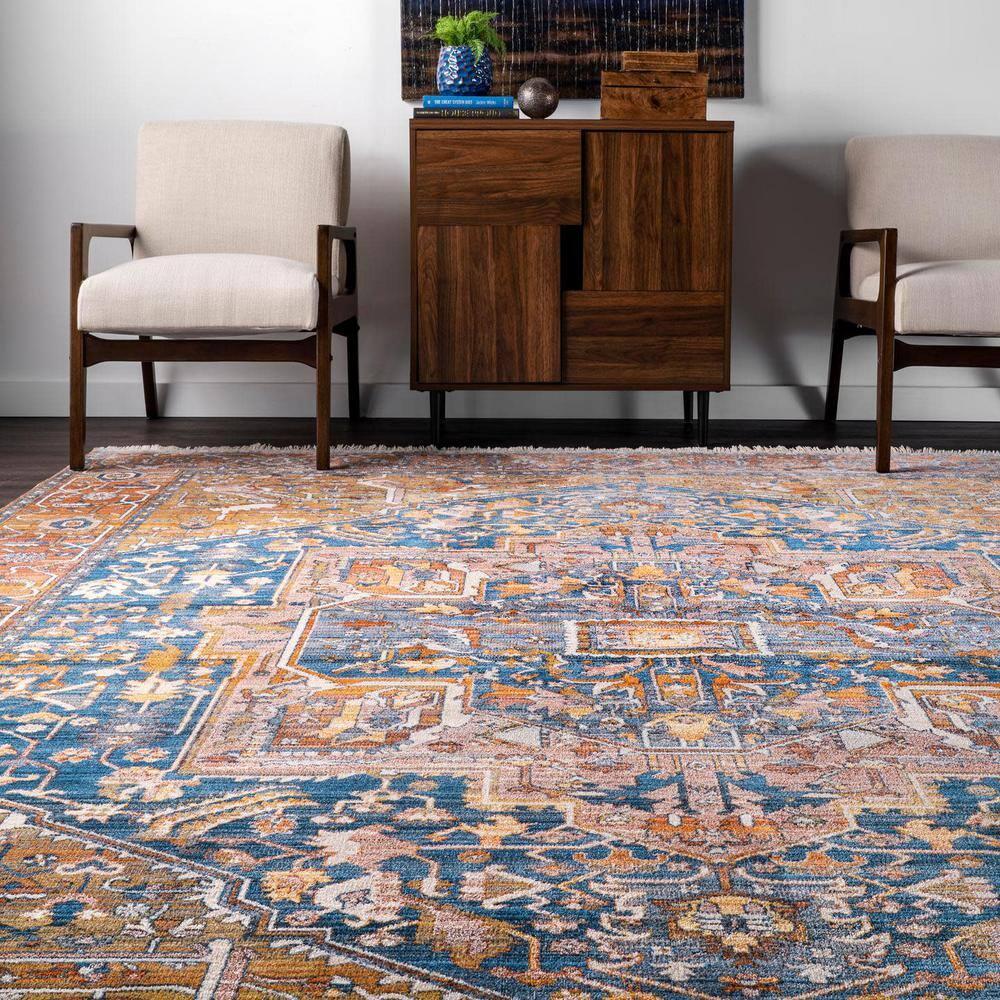 Nuloom Harriet Medallion 2x3 Accent Indoor Area Rug for Living Room Bedroom Dining Room Entryway Kitchen, Rust/Multicolor