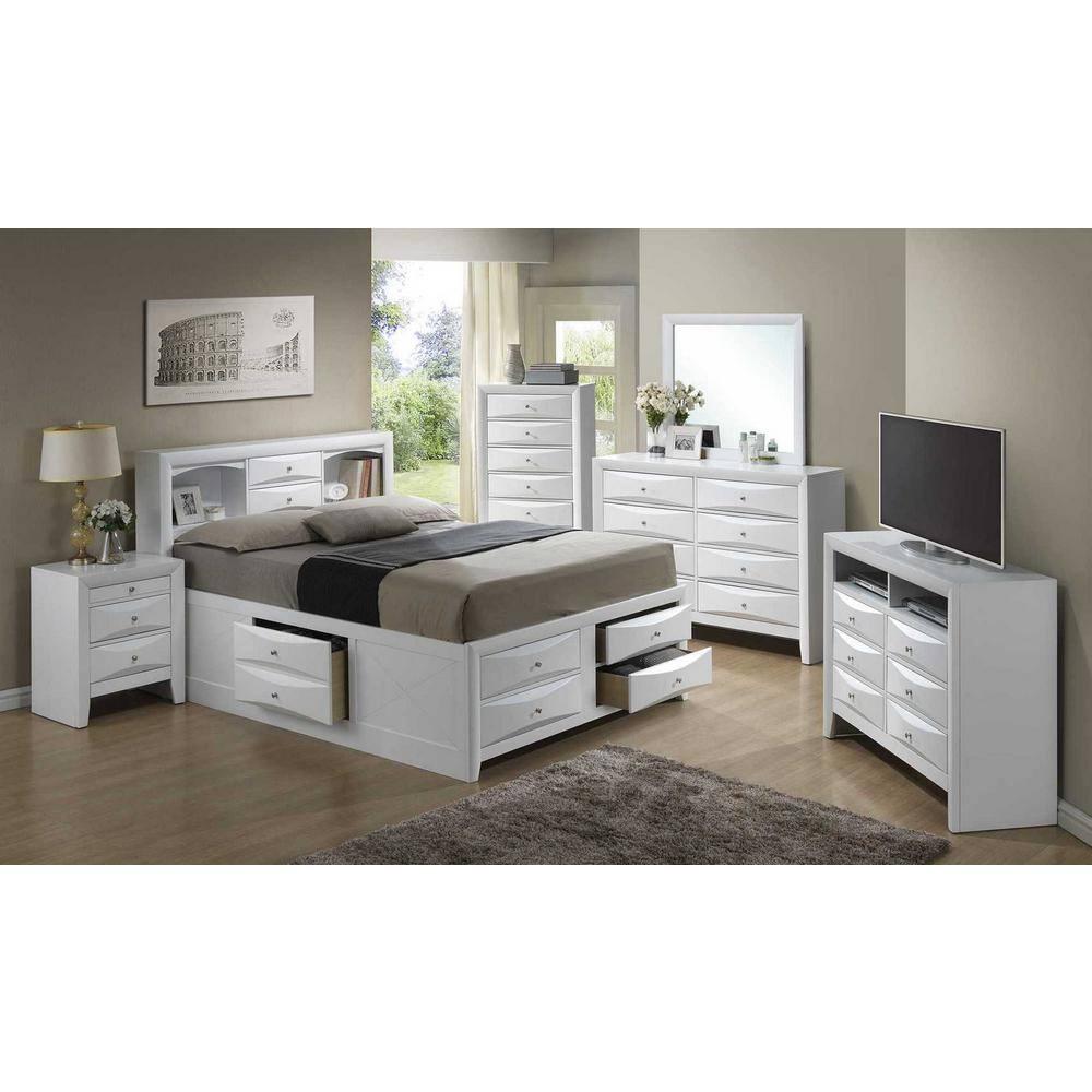 Glory Furniture Marilla King Storage Bed in White