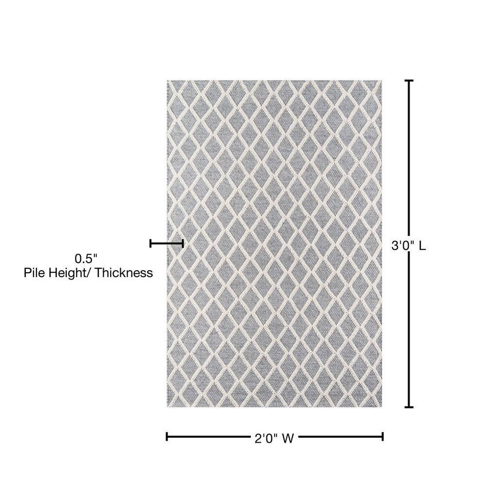2'x3' Andes Romilly Accent Rug Gray - Momeni: Geometric Wool & Viscose, Medium Pile, Handmade, Modern Decor