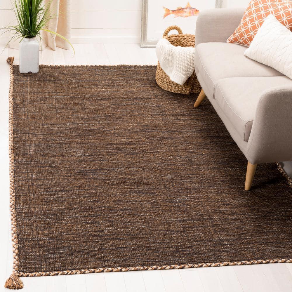 Montauk MTK150 Hand Woven Area Rug - Brown/Black - 5'x5' - Safavieh.