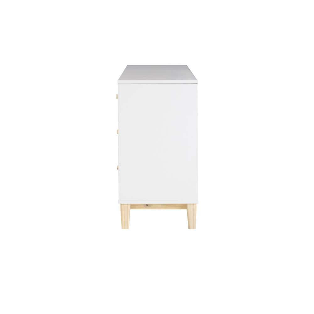Alaterre Furniture MOD 60 in. Wood 6-Drawer Double Dresser, White, Bedroom Storage Furniture, Metal Drawers Glides, Wooden Drawer Knobs, Kids or Adults Rooms