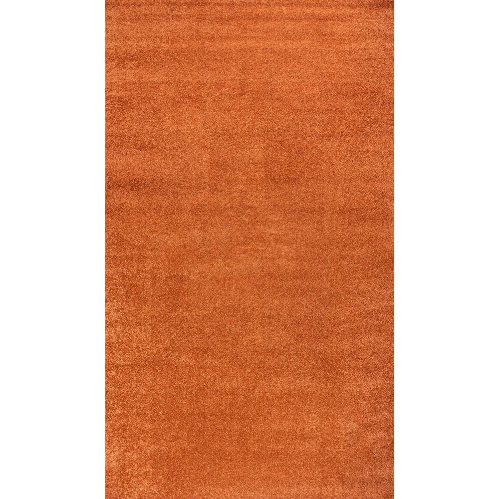 Haze Solid Low-Pile Orange 10 ft. x 14 ft. Area rug -JONATHAN Y