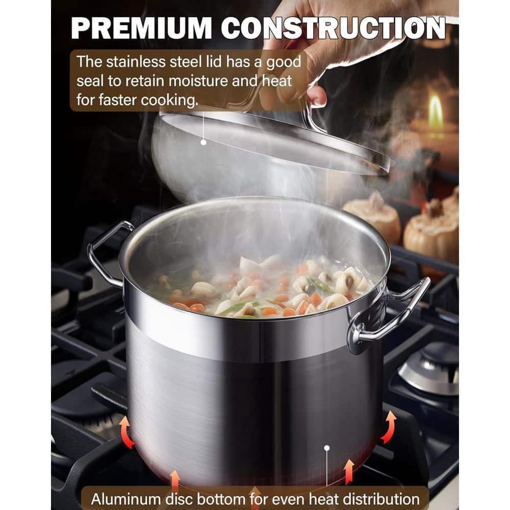 Cooks Standard Cooks Standard Professional Stainless Steel Stock Pot with Lid, Silver