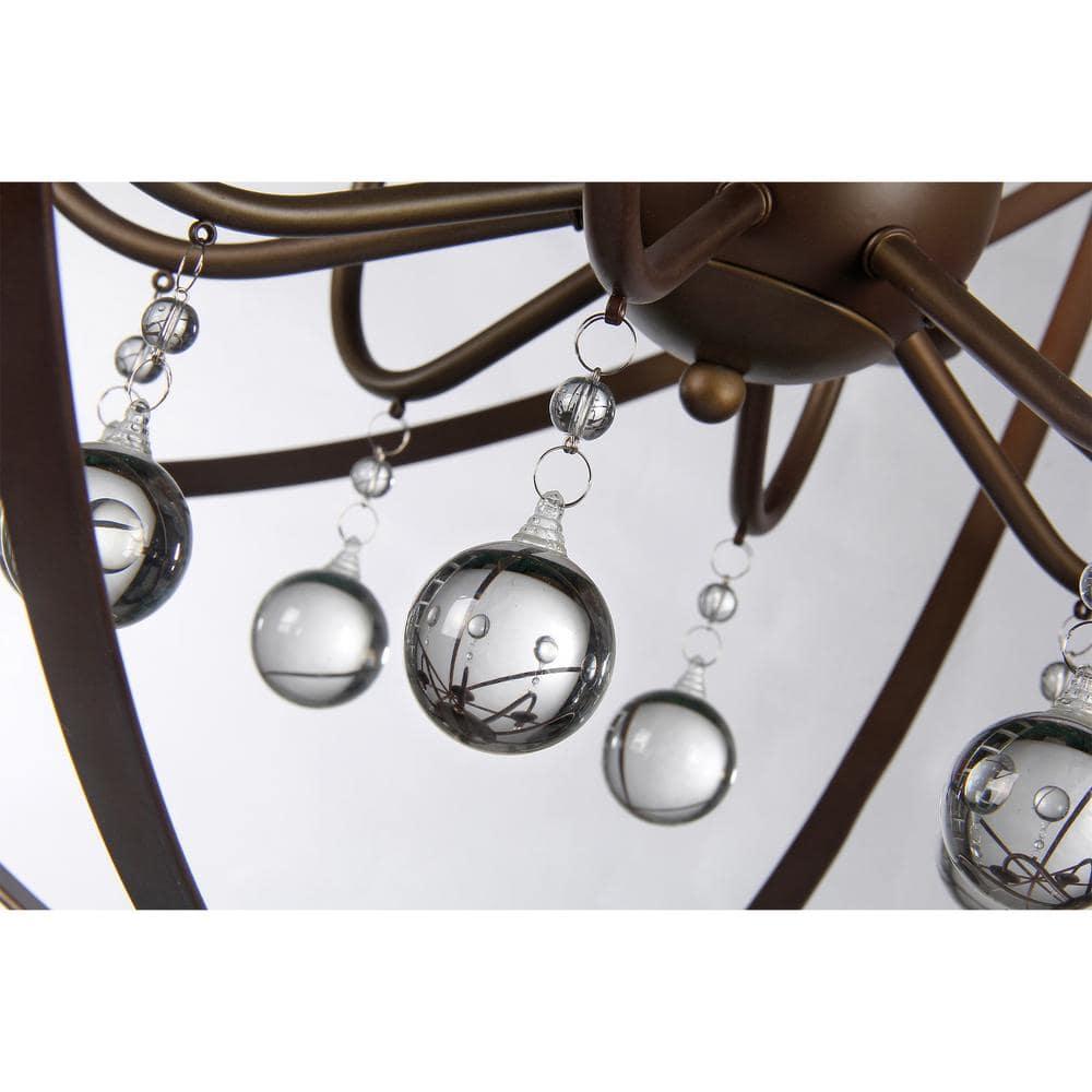 Warehouse of Tiffany Jossie 8-light Crystal 30-inch Bronze-finish Chandelier - 22" x 21" x 21"