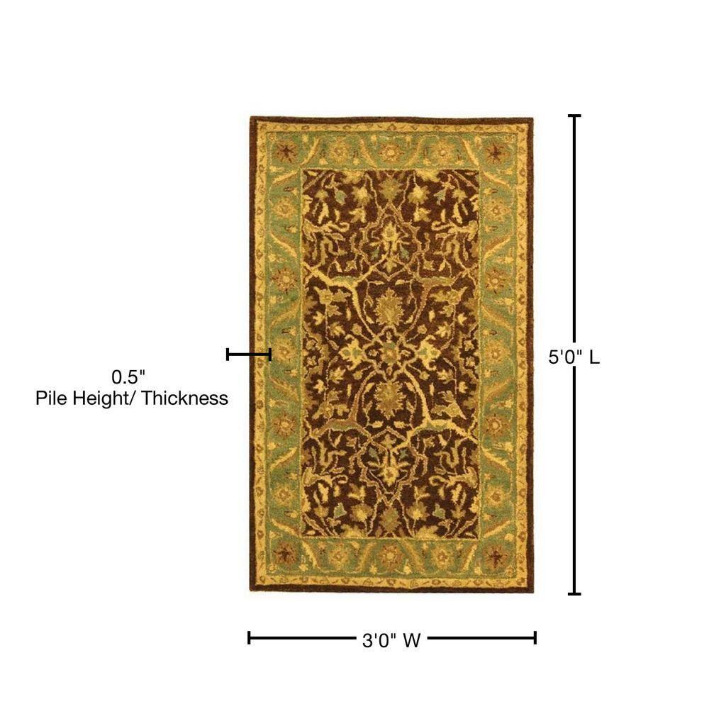 Antiquity AT14 Hand Tufted Indoor Accent Rug - Brown/Green - 3'x5' - Safavieh