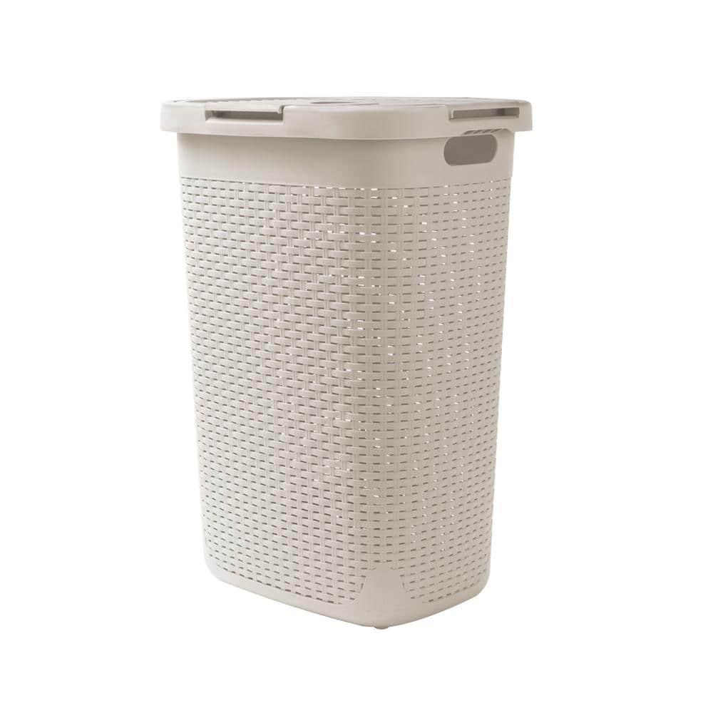 Mind Reader 60 Liter Laundry Basket, Ivory