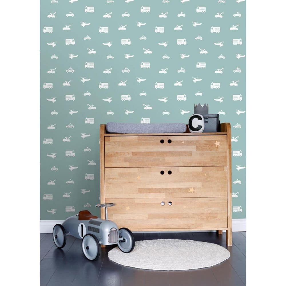 Chesapeake Briony Blue Vehicles Wallpaper, 20.9-in by 33-ft
