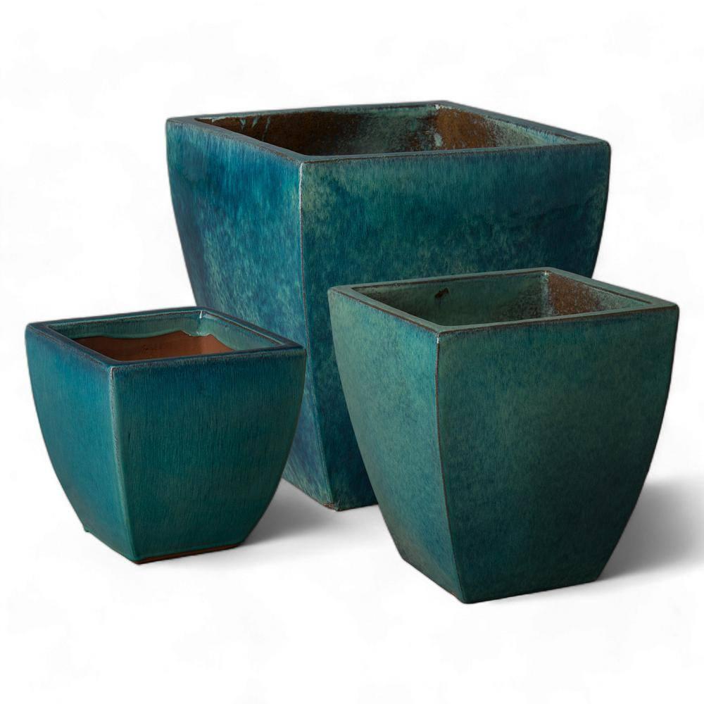 Emissary Lok Planter 12" x 12" - Teal