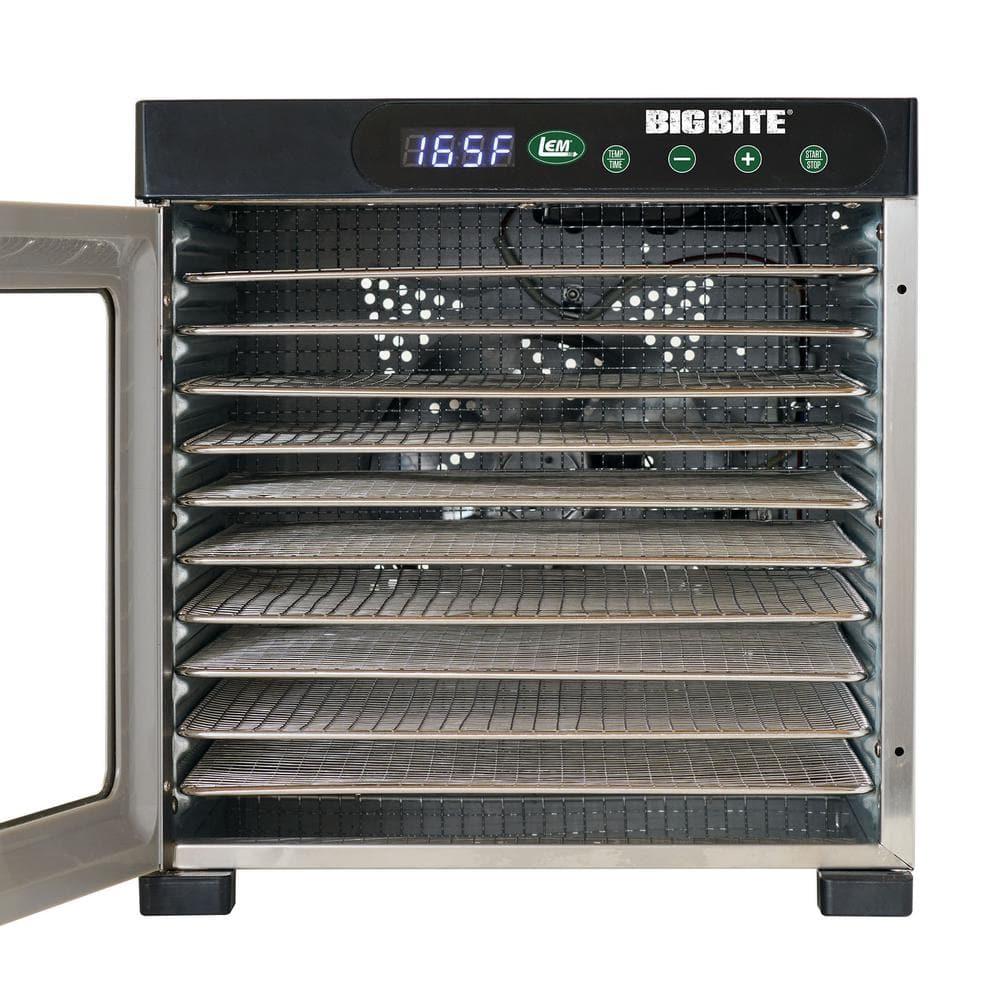 LEM Big Bite 10 Tray Dehydrator with Digital Timer Stainless Steel