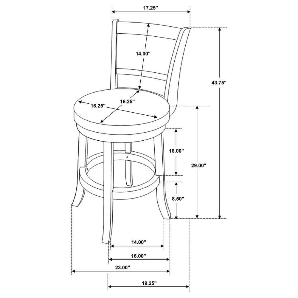 Coaster Upholstered Faux Leather Swivel Bar Stools in Black