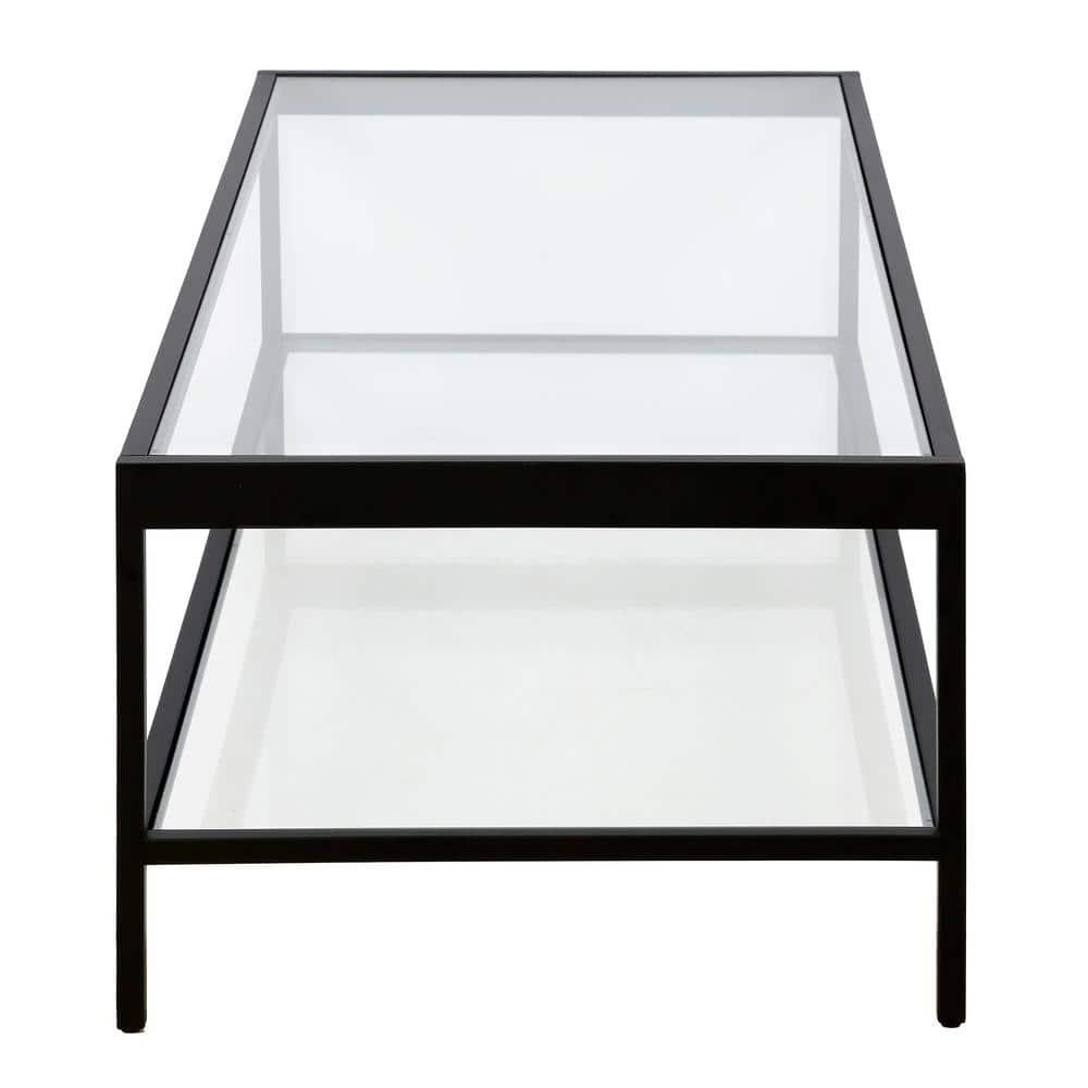 Evelyn&Zoe Alexis 54" Wide Rectangular Coffee Table, Blackened Bronze
