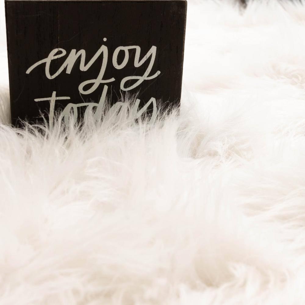 Diller White Faux Sheepskin Fur Machine Washable Shag Fluffy Area Rug