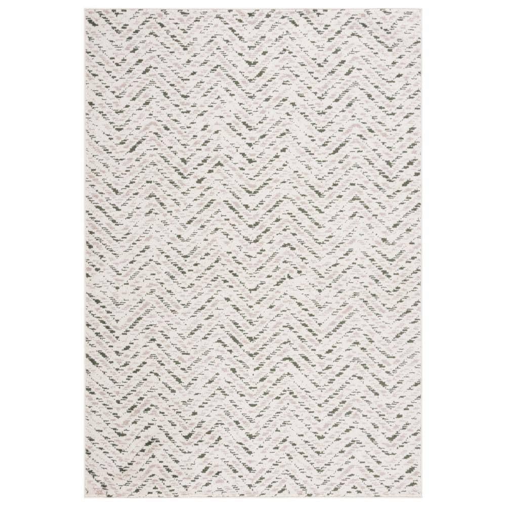 SAFAVIEH Adirondack Altan Striped Area Rug, Ivory/Dark Green, 5'1" x 7'6"