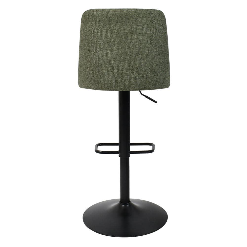 24"-33" Bruno Green Upholstered Swivel Adjustable Height Barstools (Set of 2) -Maison Boucle