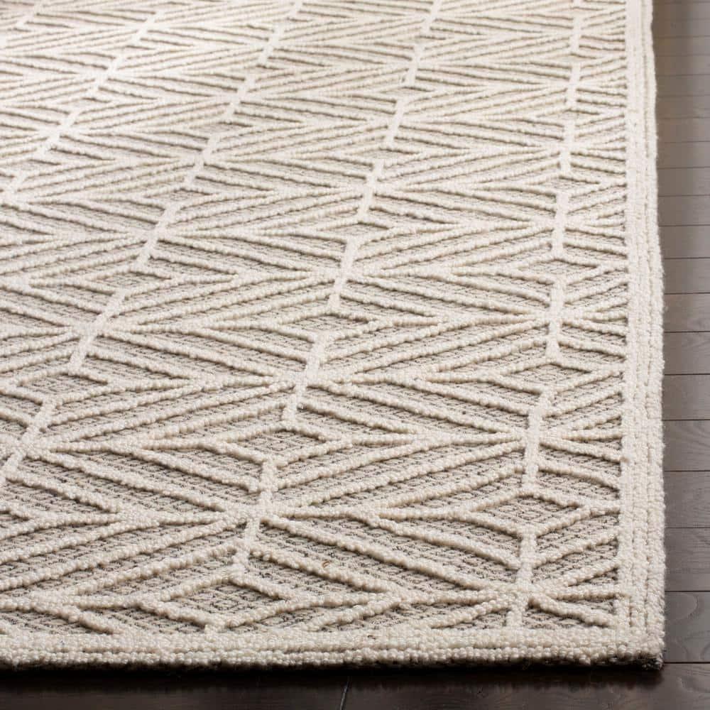 Trace TRC212 Hand Tufted Accent Rug - Ivory/Black - 2'3"x4' - Safavieh.
