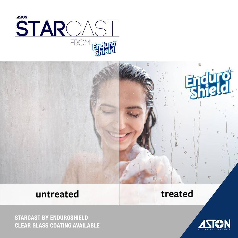 Aston Elyse XL 34 in. W x 80 in. H Fixed Frameless Shower Door with Clear Star Cast Glass SDR996EZ-ORB-3480