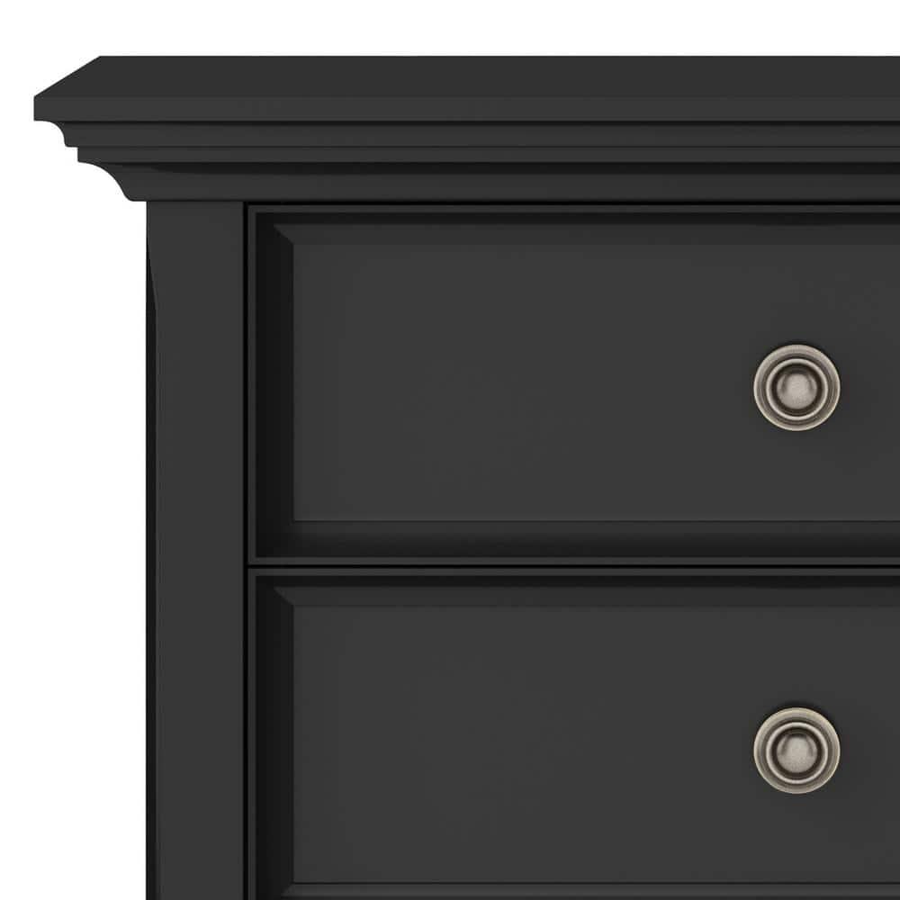 Simpli Home Amherst 24"W 2-Drawer Solid Wood Nightstand with Open Shelf