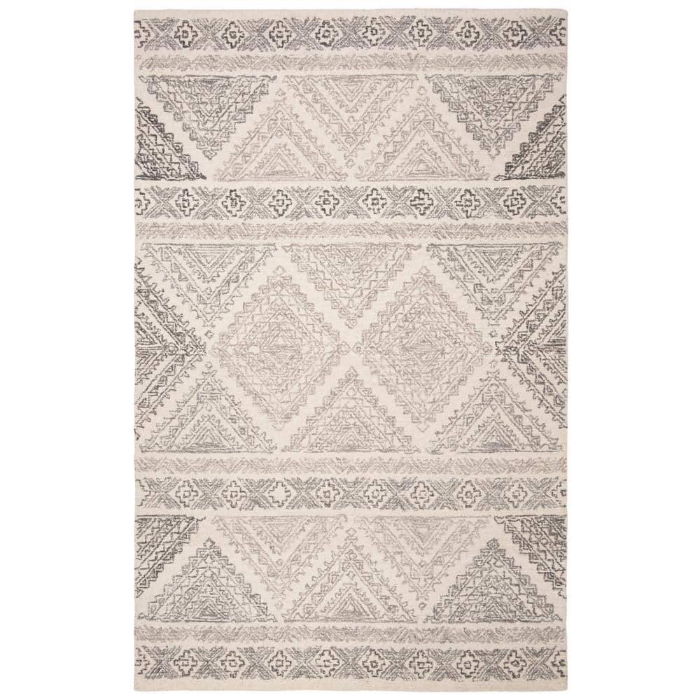 SAFAVIEH Micro-Loop Collection Accent Rug - 2'6" x 4', Ivory & Light Brown, Handmade Moroccan Boho Wool, Ideal for High Traffic Areas in Entryway, Living Room, Bedroom (MLP206B)