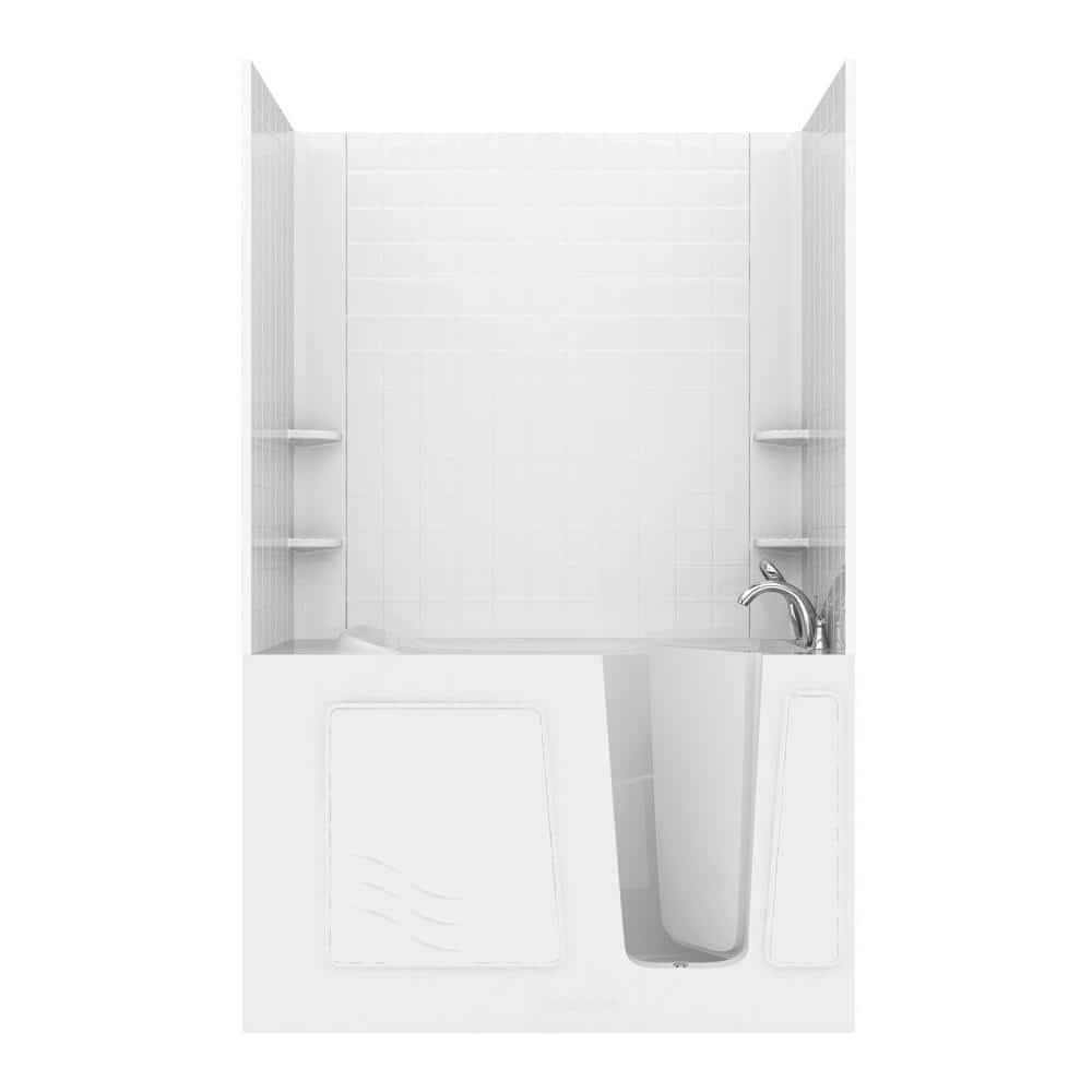 Tucson 60'' x 30'' Walk-in Soaking Fiberglass Bathtub with Faucet