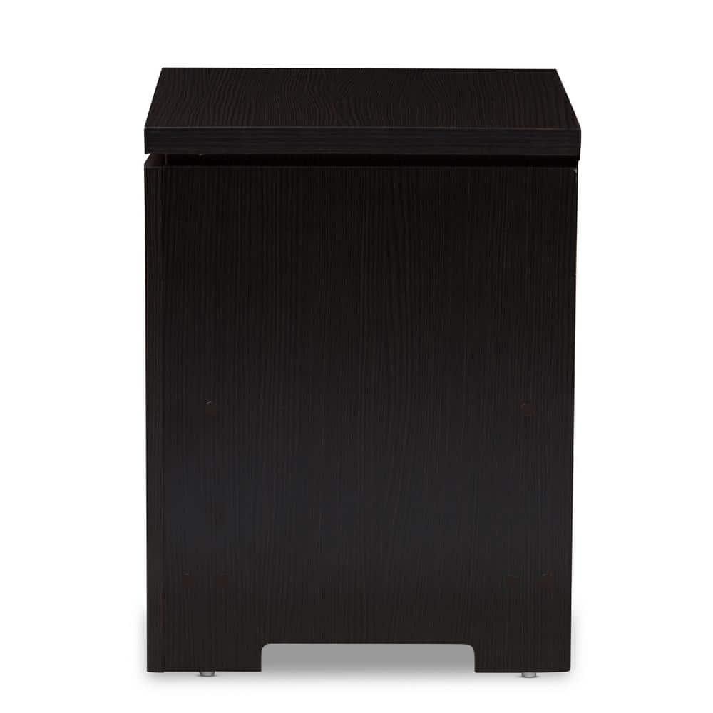 Bienna Modern and Contemporary 1 Drawer Nightstand: Bedside Storage, Wenge Finish - Baxton Studio